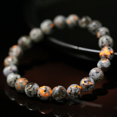 6/8/10mm Natural Flame Stone Bead Bracelet