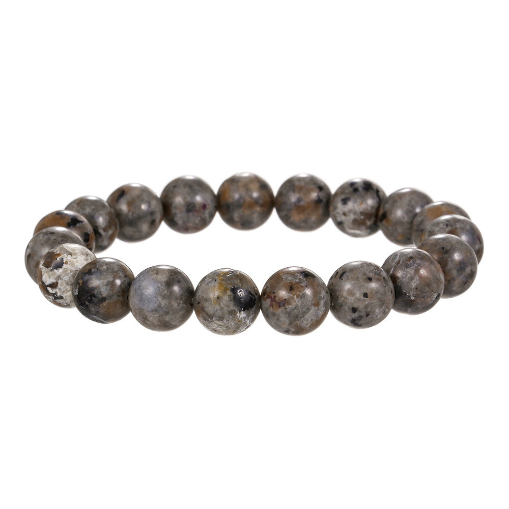 6/8/10mm Natural Flame Stone Bead Bracelet