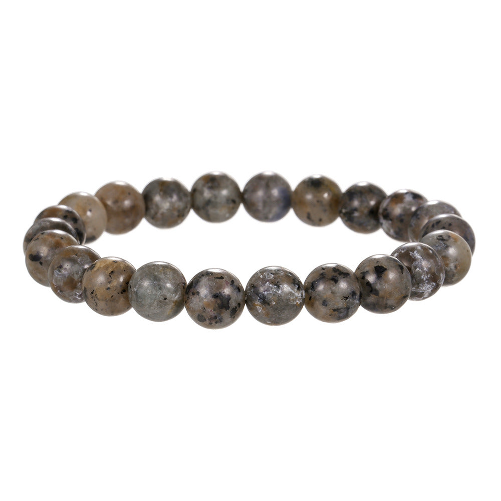 6/8/10mm Natural Flame Stone Bead Bracelet