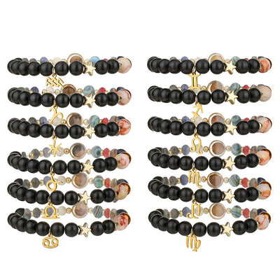 12 Constellation Handmade Bead Bracelet for Male and Female Couples