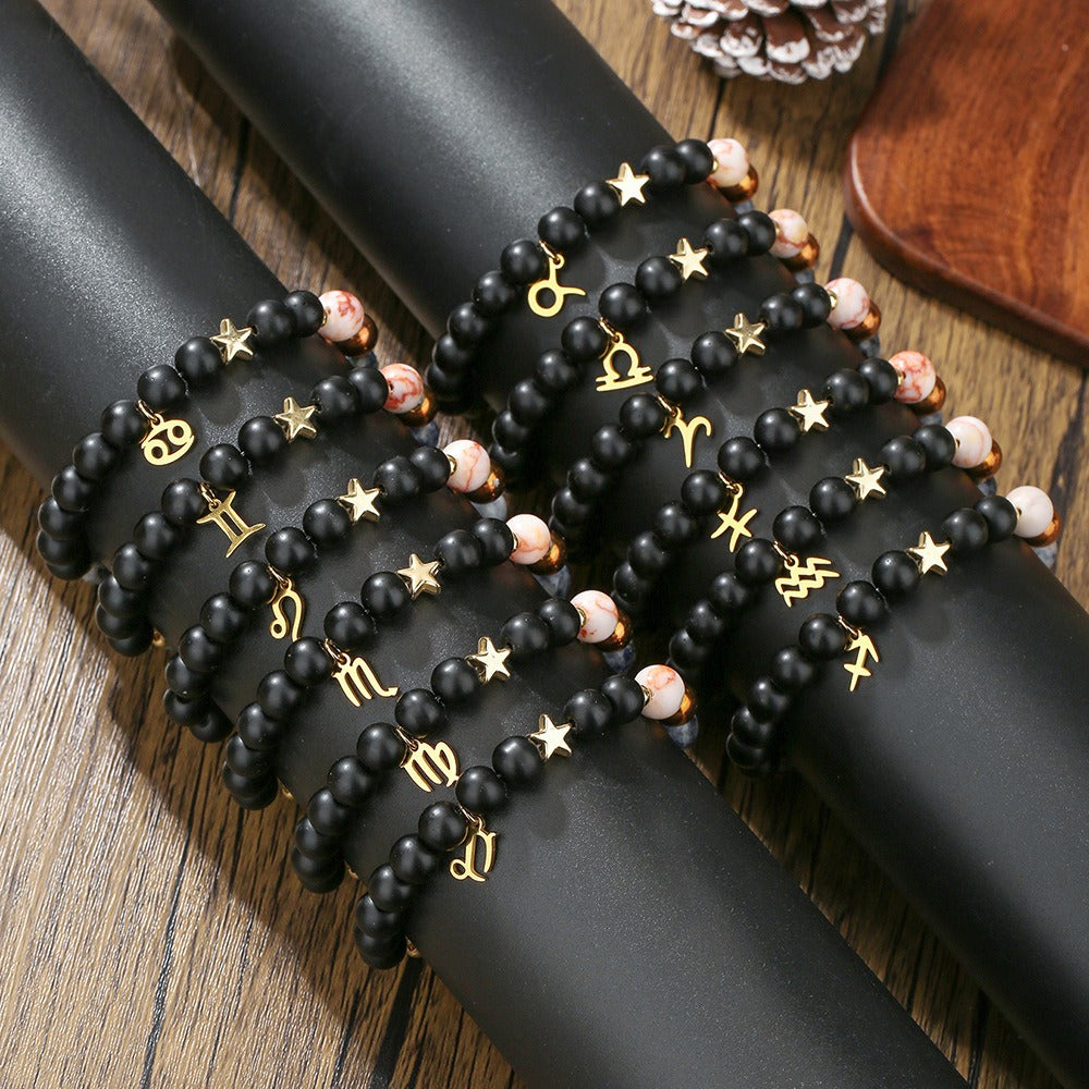 12 Constellation Handmade Bead Bracelet for Male and Female Couples