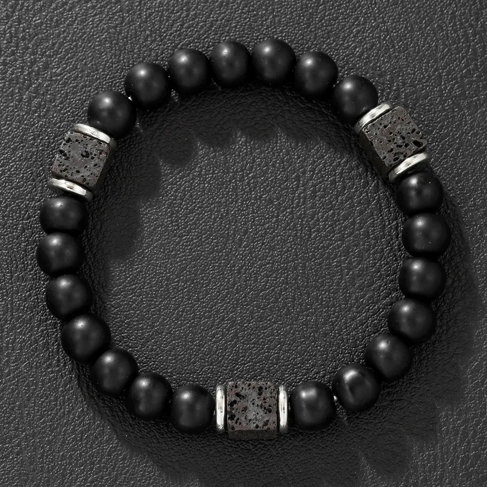 Obsidian Volcanic Bead Couple Lucky Bracelet