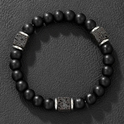 Obsidian Volcanic Bead Couple Lucky Bracelet