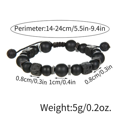 Lava Block Volcanic Stone Woven Bracelet - Absorbing Negative Energies