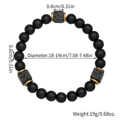Obsidian Volcanic Bead Couple Lucky Bracelet