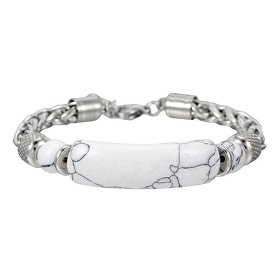 Black Agate White Turquoise Tiger Eye Stone Bead Bracelet