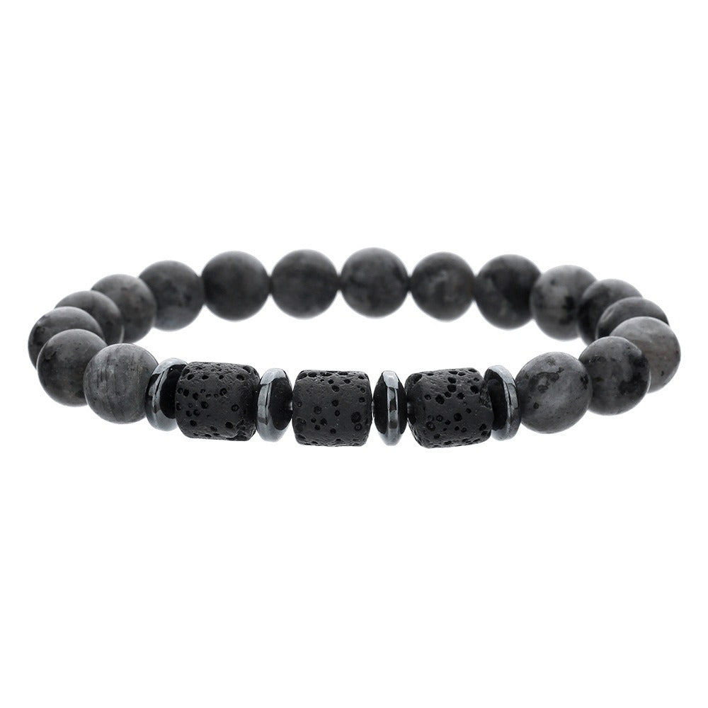 Natural Tiger Eye Volcanic Stone Bead Elastic Bracelet